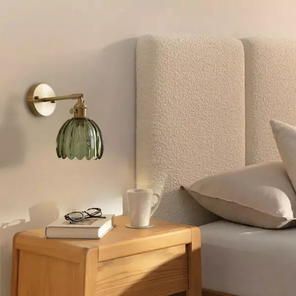 Lampe Murale en Verre Tulipe Vintage - Éclairage Floral Élégant