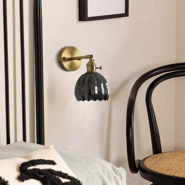 Lampe Murale en Verre Tulipe Vintage - Éclairage Floral Élégant