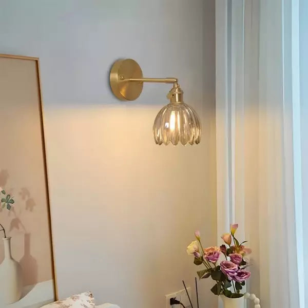Lampe Murale en Verre Tulipe Vintage - Éclairage Floral Élégant
