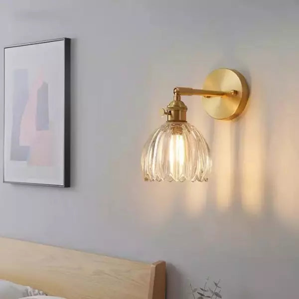 Lampe Murale en Verre Tulipe Vintage - Éclairage Floral Élégant