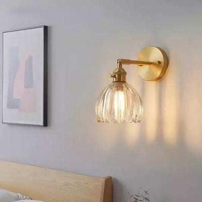 Lampe Murale en Verre Tulipe Vintage - Éclairage Floral Élégant