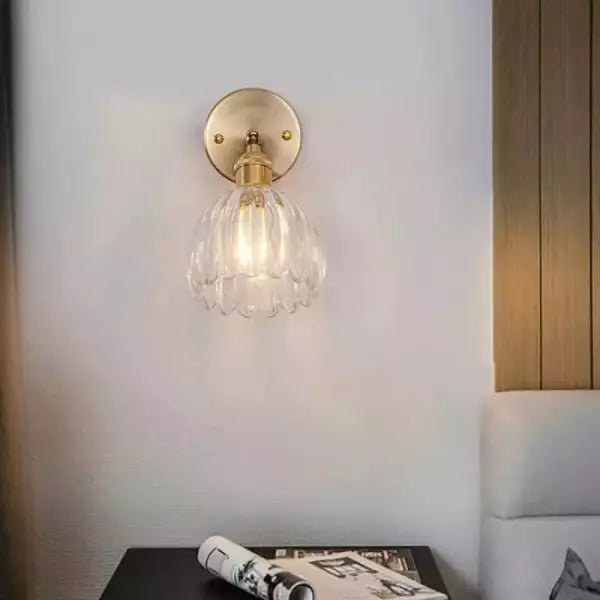 Lampe Murale en Verre Tulipe Vintage - Éclairage Floral Élégant