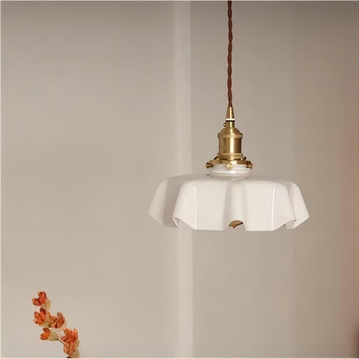 Lampe Suspendue Rétro Fleur en Verre - Glamour Nostalgique