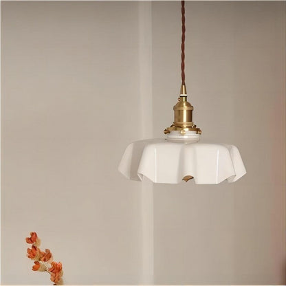 Lampe Suspendue Rétro Fleur en Verre - Glamour Nostalgique