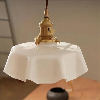 Lampe Suspendue Rétro Fleur en Verre - Glamour Nostalgique