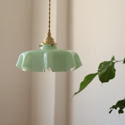 Lampe Suspendue Rétro Fleur en Verre - Glamour Nostalgique