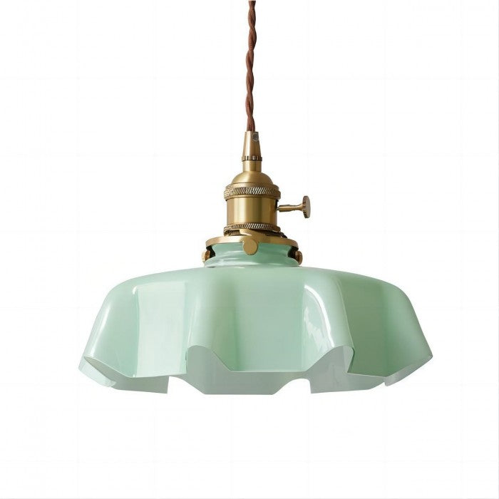 Lampe Suspendue Rétro Fleur en Verre - Glamour Nostalgique