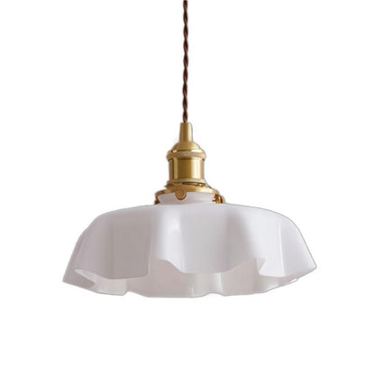 Lampe Suspendue Rétro Fleur en Verre - Glamour Nostalgique