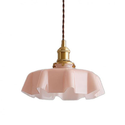 Lampe Suspendue Rétro Fleur en Verre - Glamour Nostalgique