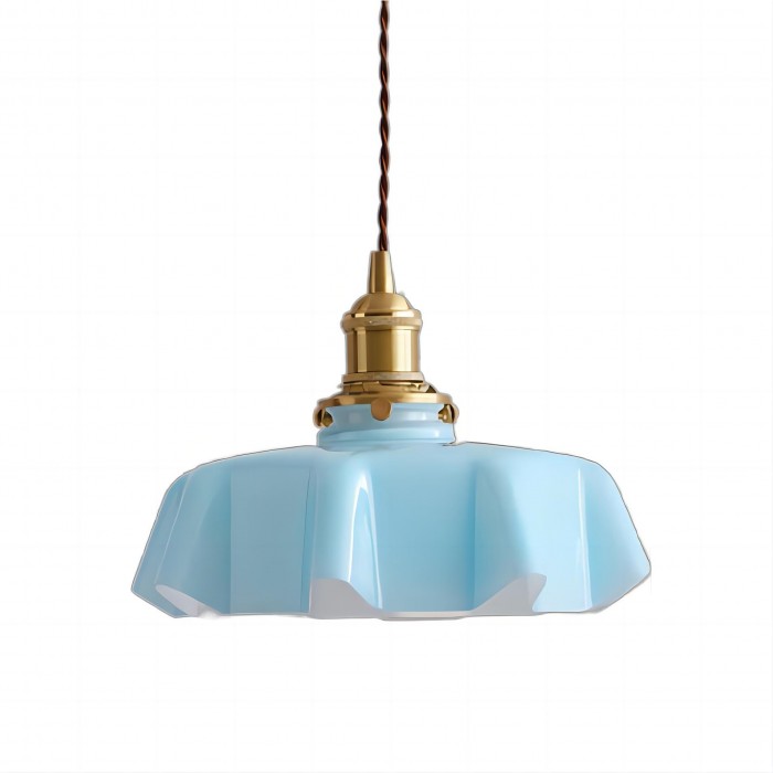 Lampe Suspendue Rétro Fleur en Verre - Glamour Nostalgique