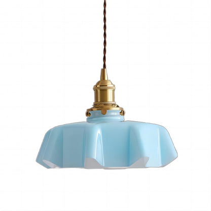 Lampe Suspendue Rétro Fleur en Verre - Glamour Nostalgique