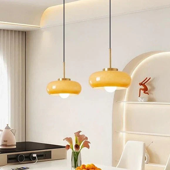 Chandelier Moderne en Cuivre et Verre - Éclairage Vintage Élégant pour Salon et Chambre