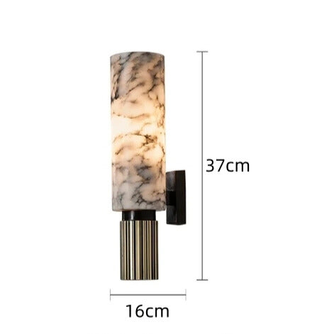 Applique Murale en Marmoré et Cuivre - Élégance Lumineuse LED pour Votre Intérieur