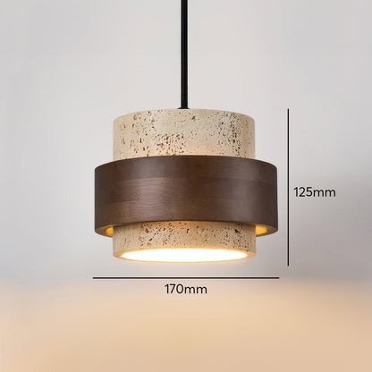 Lampe de Chevet Ascend Retro Wabi-Sabi – Élégance Minimaliste avec Travertin et Bois
