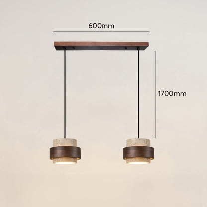 Lampe de Chevet Ascend Retro Wabi-Sabi – Élégance Minimaliste avec Travertin et Bois
