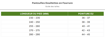 Pantoufles Douillettes en Fourrure
