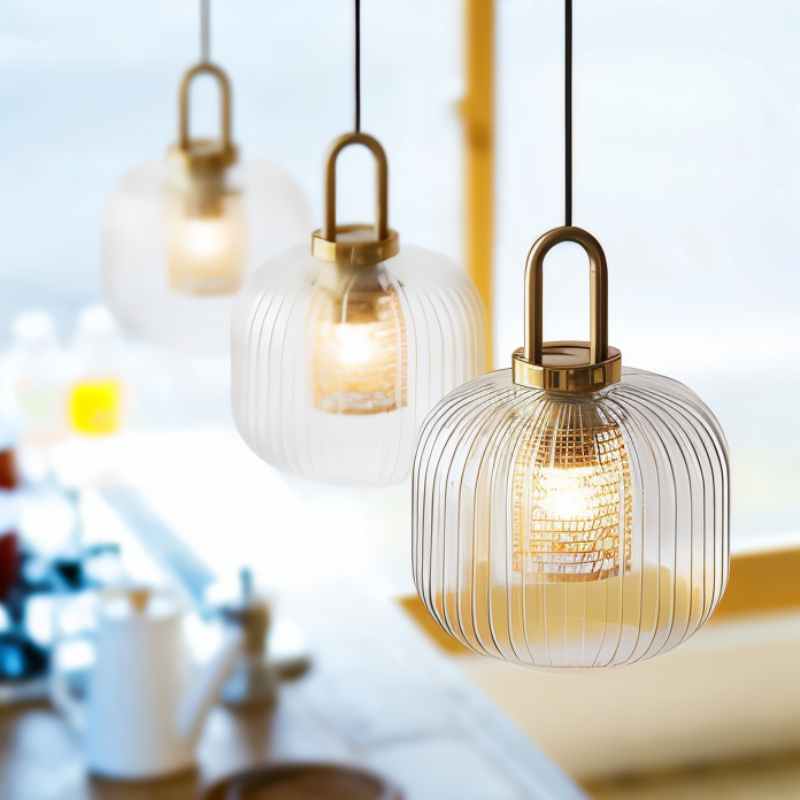 Lampe Suspendue Tosqa – Éclairage LED Élégant avec Design en Verre Strié