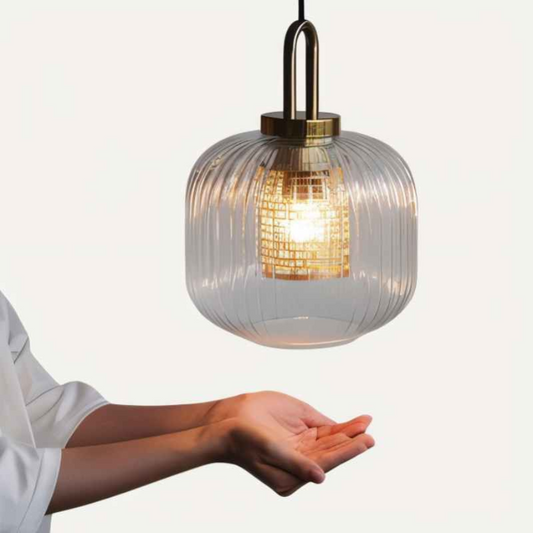Lampe Suspendue Tosqa – Éclairage LED Élégant avec Design en Verre Strié