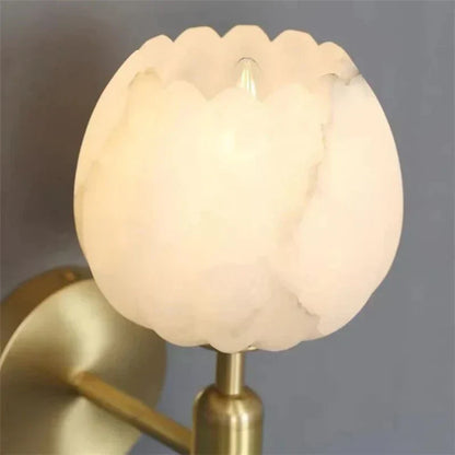 Applique Murale Marble Rose - Design Élégant en Marbre et Cuivre avec LED