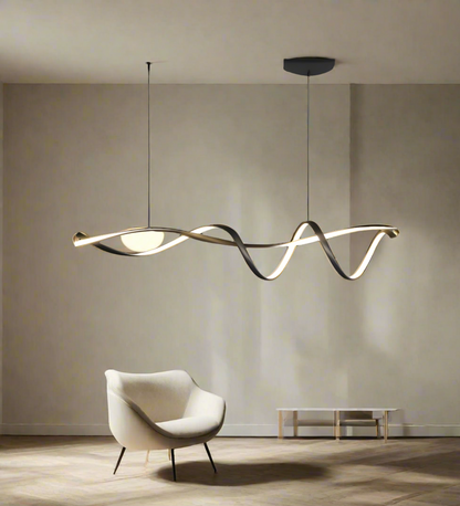 Suspension LED Moderne Noire – Élégance Minimaliste pour Intérieur Contemporain