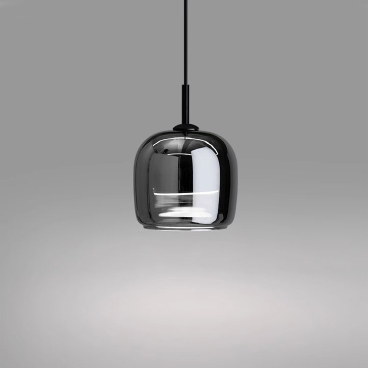 Suspension Nordic en Verre Noir – Design Élégant et Moderne avec Éclairage LED