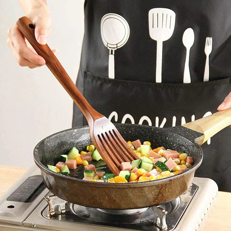 Ustensiles de Cuisine EcoChef en Teck - Élégance et Durabilité pour Votre Cuisine