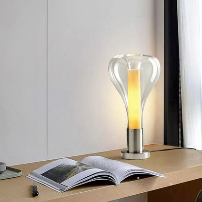Lampe de Table Art Lava en Verre – Éclairage LED Dynamique et Apaisant
