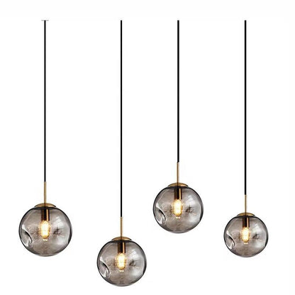 Suspension Moderne en Verre Doré – Élégance Scandinave avec Éclairage Doux