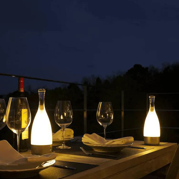 Lampe de Nuit Décorative Rechargeable en Forme de Bouteille de Vin – Éclairage Ambiance LED avec Fonction Dimmable