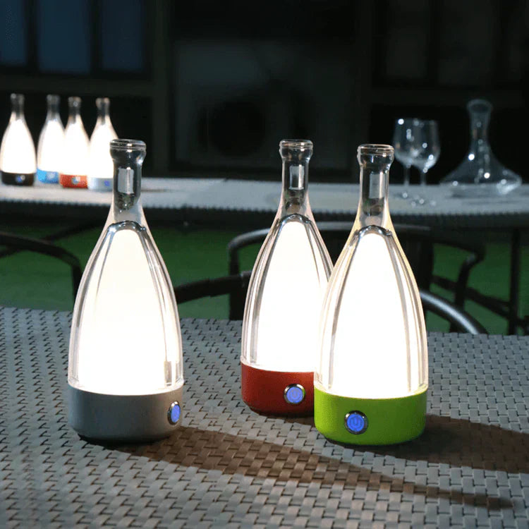 Lampe de Nuit Décorative Rechargeable en Forme de Bouteille de Vin – Éclairage Ambiance LED avec Fonction Dimmable