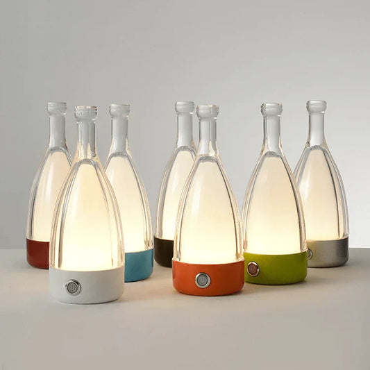 Lampe de Nuit Décorative Rechargeable en Forme de Bouteille de Vin – Éclairage Ambiance LED avec Fonction Dimmable
