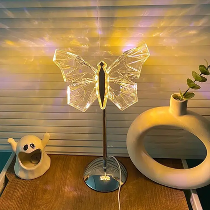 Lampe de Table Papillon Cristal – Éclairage Élégant et Charmant