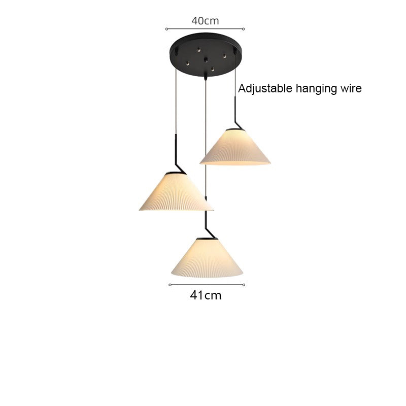 Suspension Nordic Plissée Crème – Design Scandinave Élégant en Tissu LED
