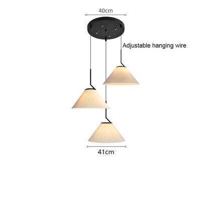 Suspension Nordic Plissée Crème – Design Scandinave Élégant en Tissu LED