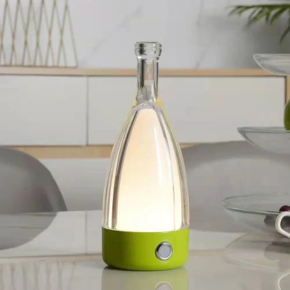 Lampe de Nuit Décorative Rechargeable en Forme de Bouteille de Vin – Éclairage Ambiance LED avec Fonction Dimmable